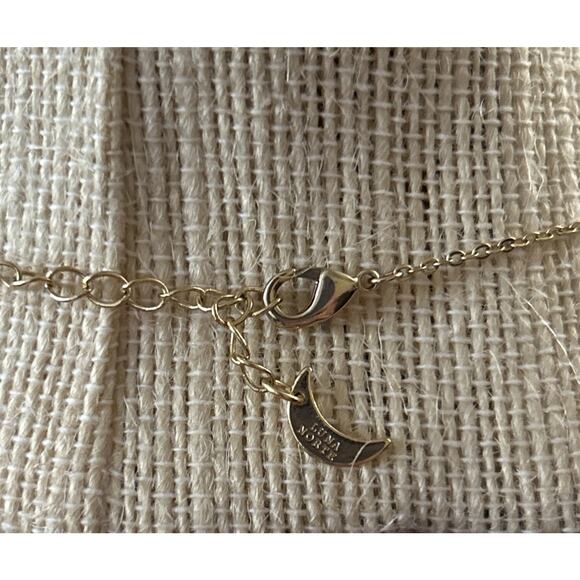 Beautiful Luna Norte Gold Tone Labradorite Charm Gemstone Necklace Blue Flash - Picture 4 of 4